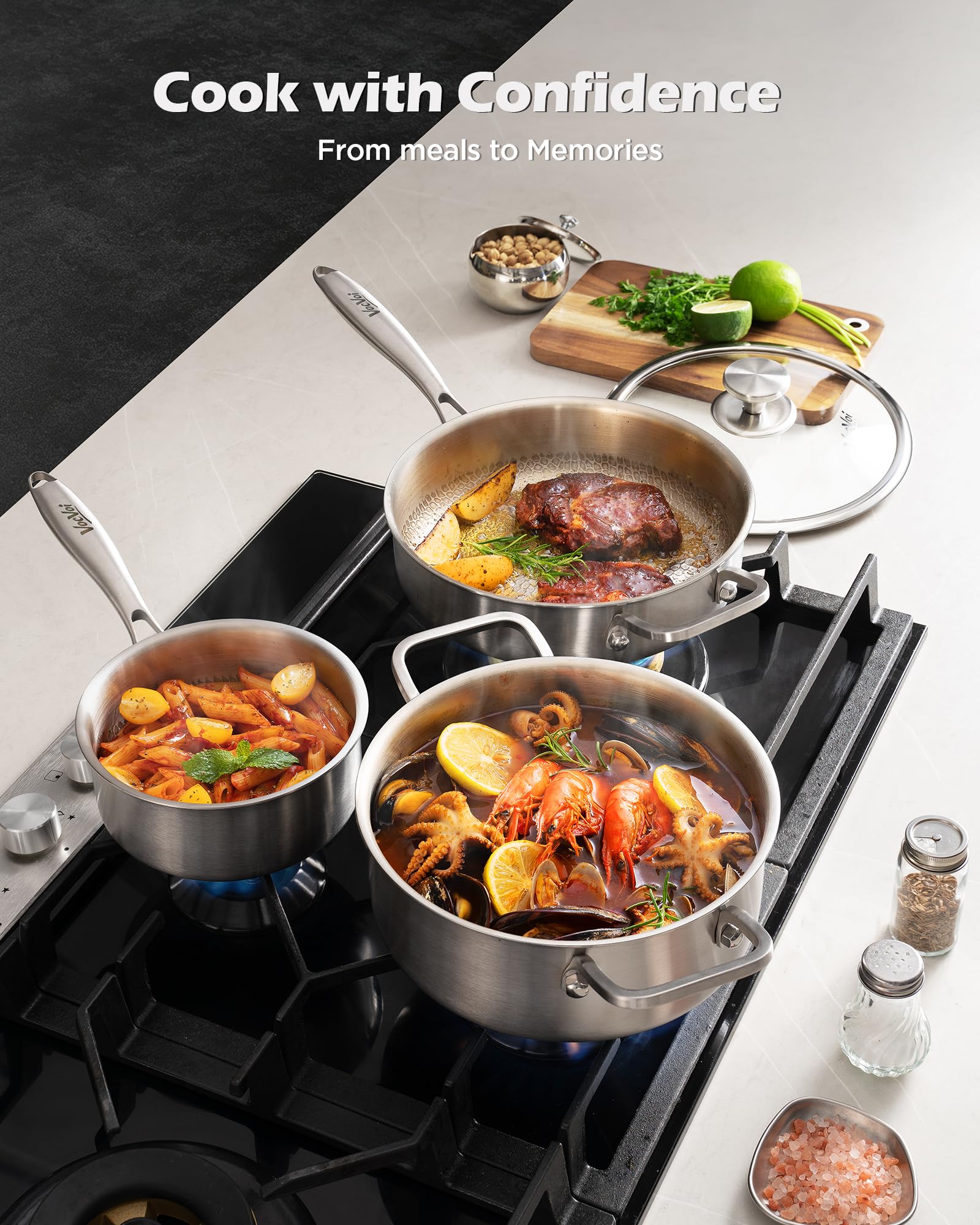 VocVoi Titanium Sauce Pan Set — 1, 2 & 3 QT — view 3